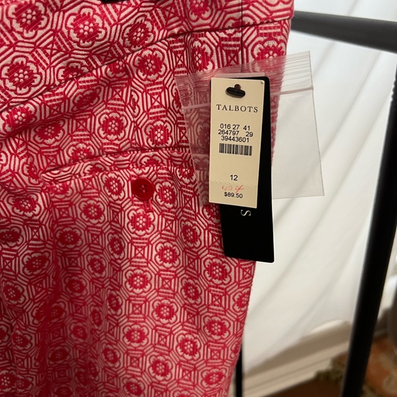 Talbots Red Geometric Slacks - Picture 3 of 5